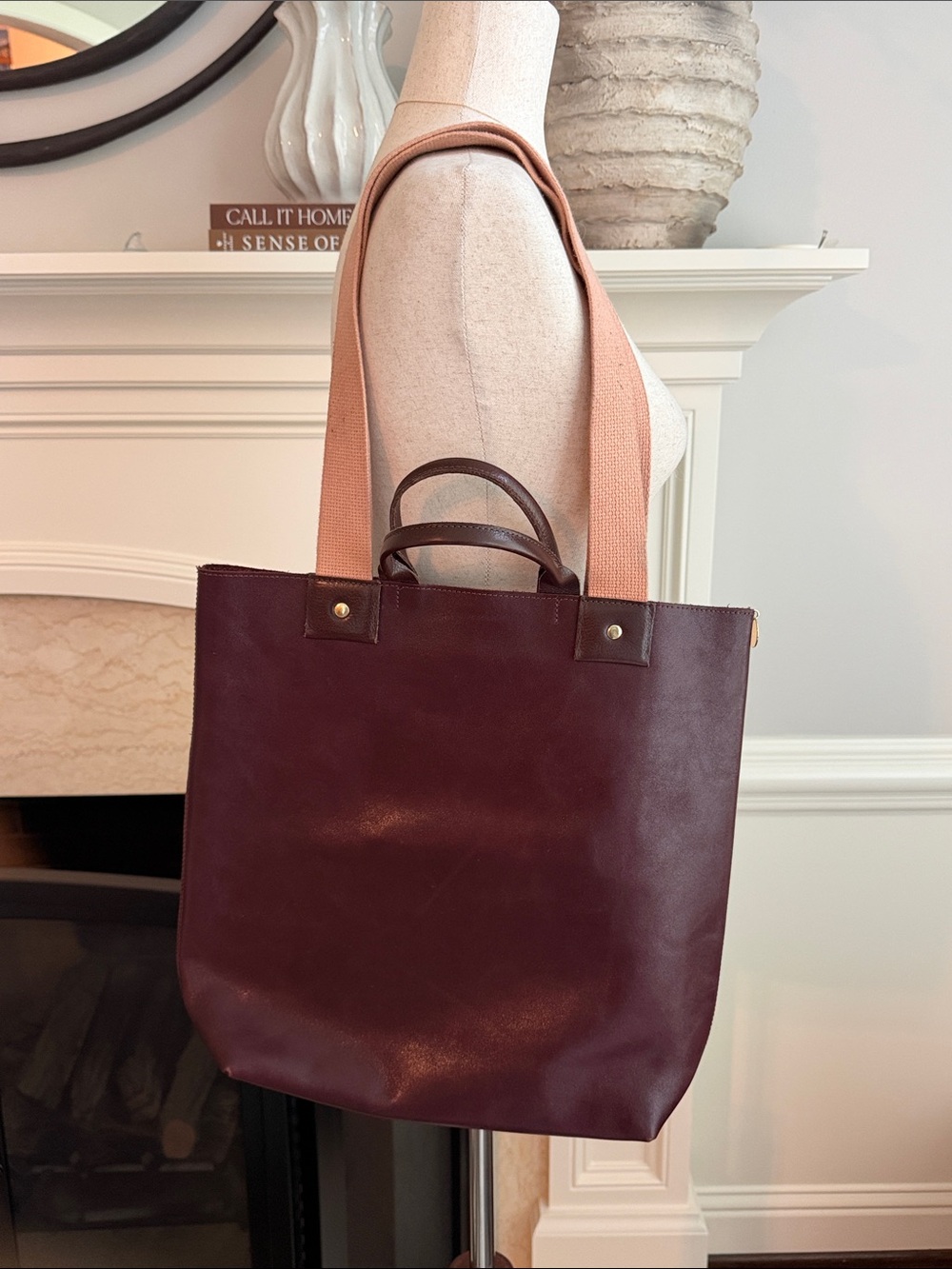 Clare V Leather Tote Bag w/ 2 Straps